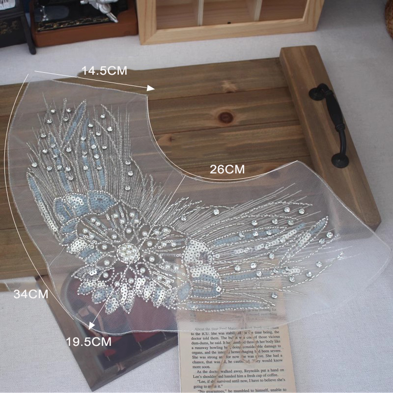 Beaded Embroidery Organza Double Layer Collar EF0074-Lace Fabric Shop