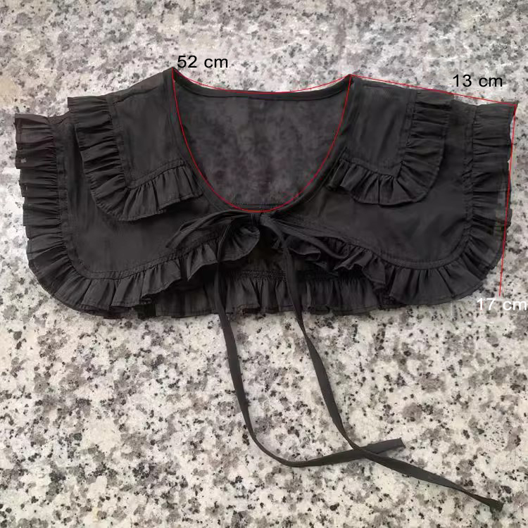 Pleated Organza Double Layer Collar LC0001-Lace Fabric Shop