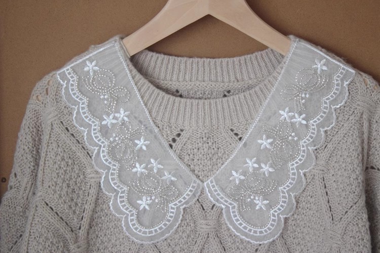 Beaded Organza Dress Laces Collar Fabric EF0069-Lace Fabric Shop