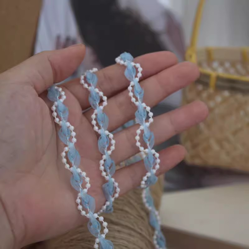 Beaded Ribbon Colored Lace Trim BT0131