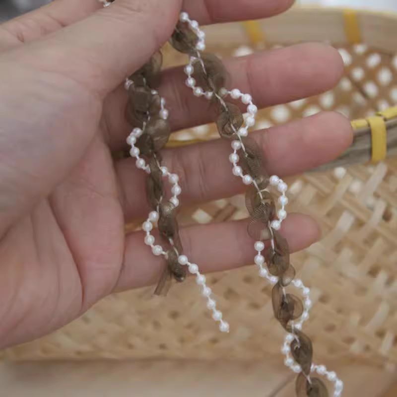 Beaded Ribbon Colored Lace Trim BT0131