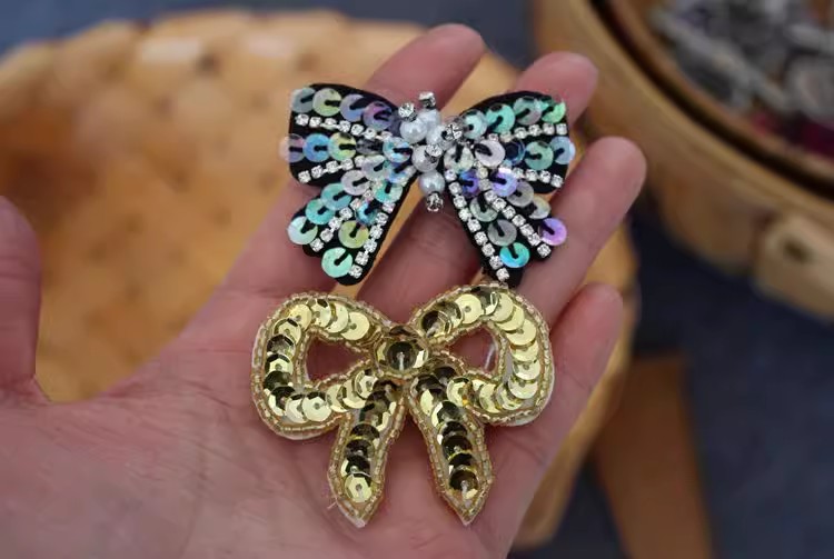 Beaded Sequins Bow Tie Decoration BA0066