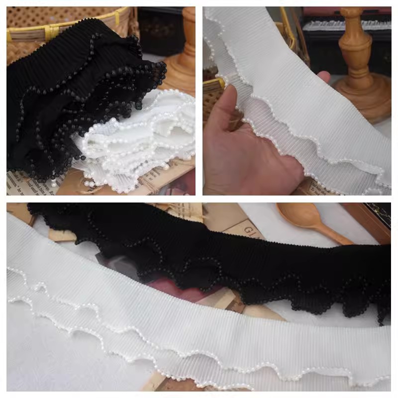 Beaded Stretch Fabric 1 Yard Width 8.8 cm LT0462