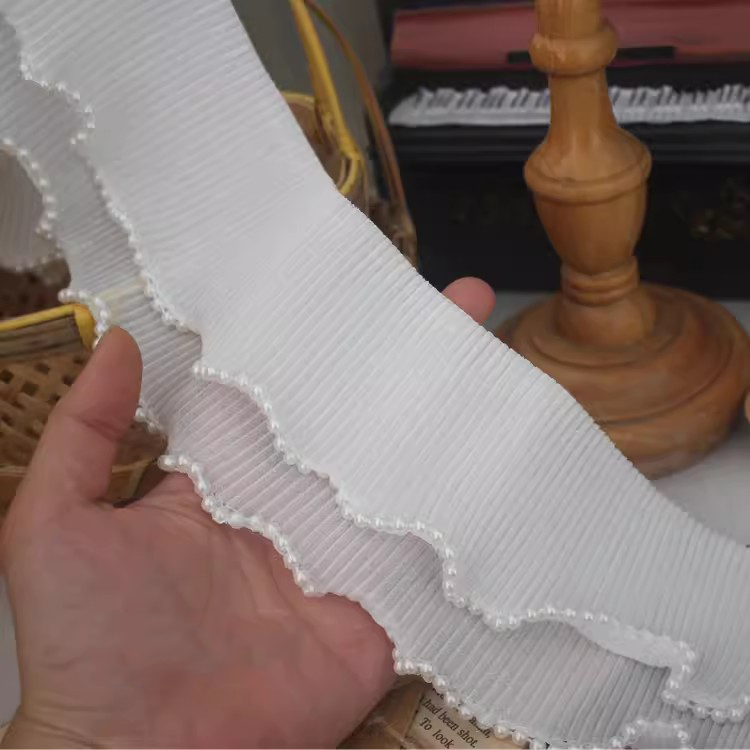 Beaded Stretch Fabric 1 Yard Width 8.8 cm LT0462