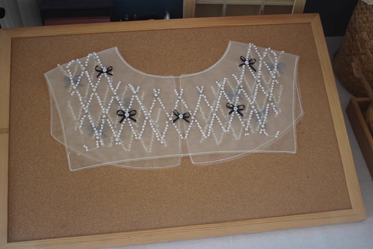 Beaded Tulle Lace Fabrics Dress Collar EF0065-Lace Fabric Shop