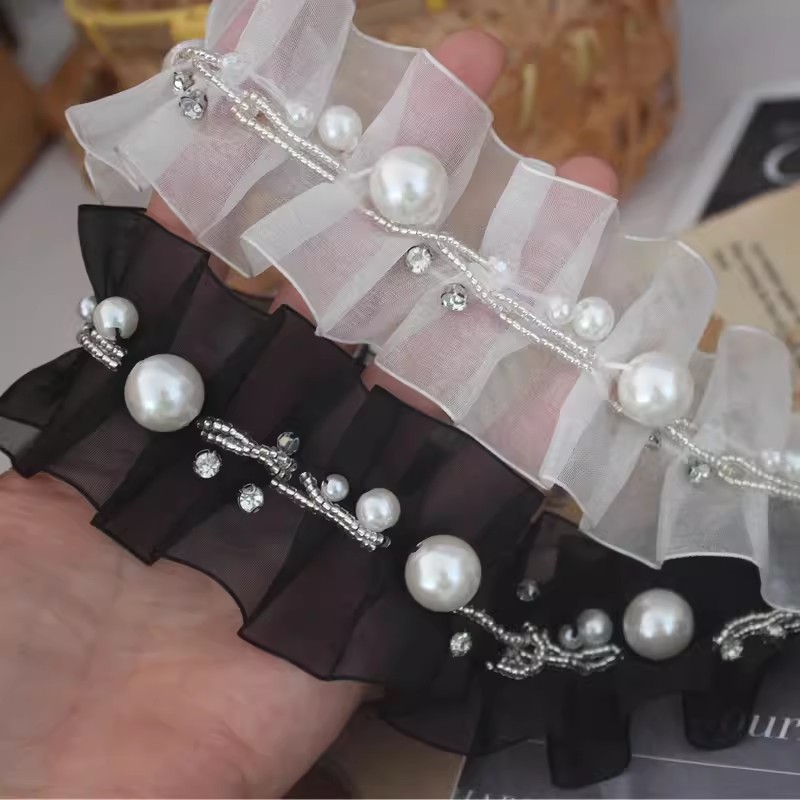 Beading Mesh Pleated Lace Trim BT0137