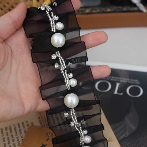 Beading Mesh Pleated Lace Trim BT0137