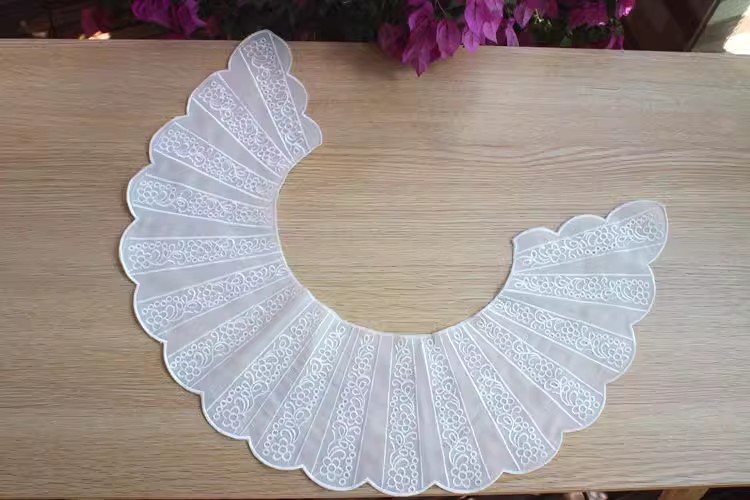 Embroidery Organza Dress Lace Collar Fabrics EF0064-Lace Fabric Shop