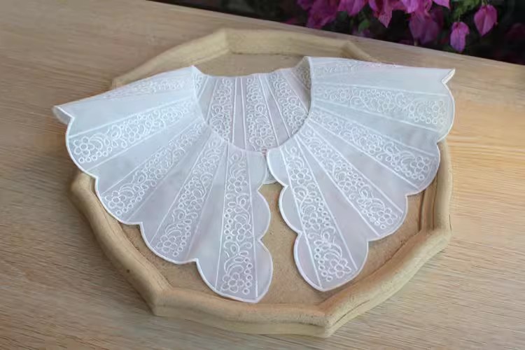 Embroidery Organza Dress Lace Collar Fabrics EF0064-Lace Fabric Shop