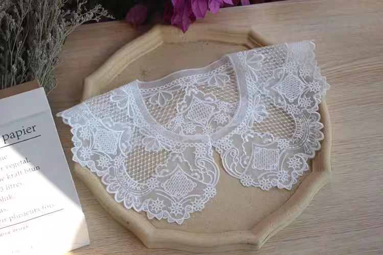 Embroidery Organza Dress Lace Collar Fabrics EF0064-Lace Fabric Shop
