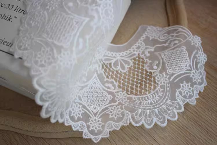 Embroidery Organza Dress Lace Collar Fabrics EF0064-Lace Fabric Shop