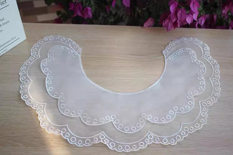 Embroidery Organza Dress Lace Collar Fabrics EF0064-Lace Fabric Shop