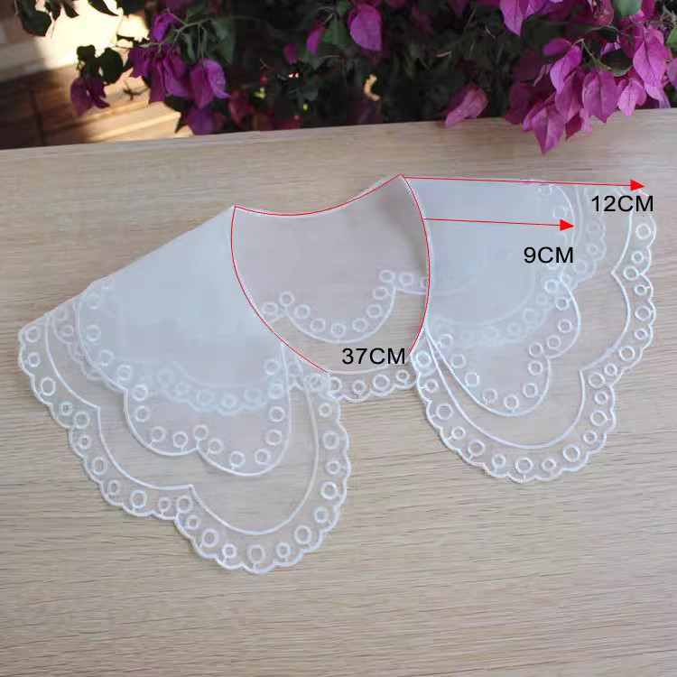 Embroidery Organza Dress Lace Collar Fabrics EF0064-Lace Fabric Shop