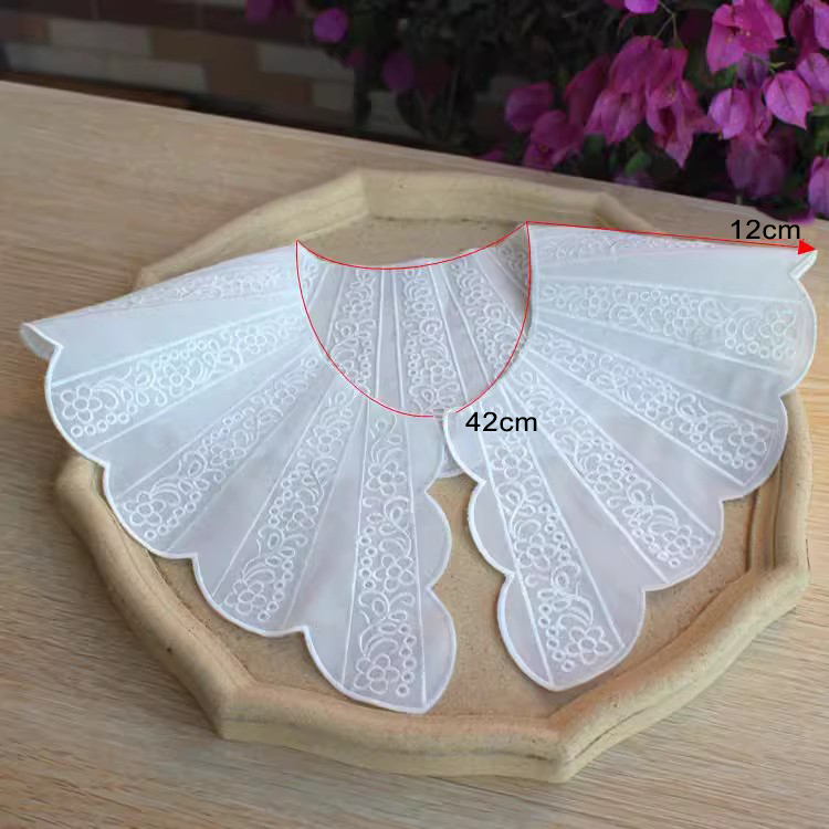 Embroidery Organza Dress Lace Collar Fabrics EF0064-Lace Fabric Shop