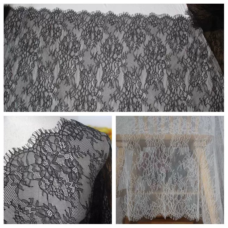 Black Chantilly Lace Fabric Width 150 cm CHL0140