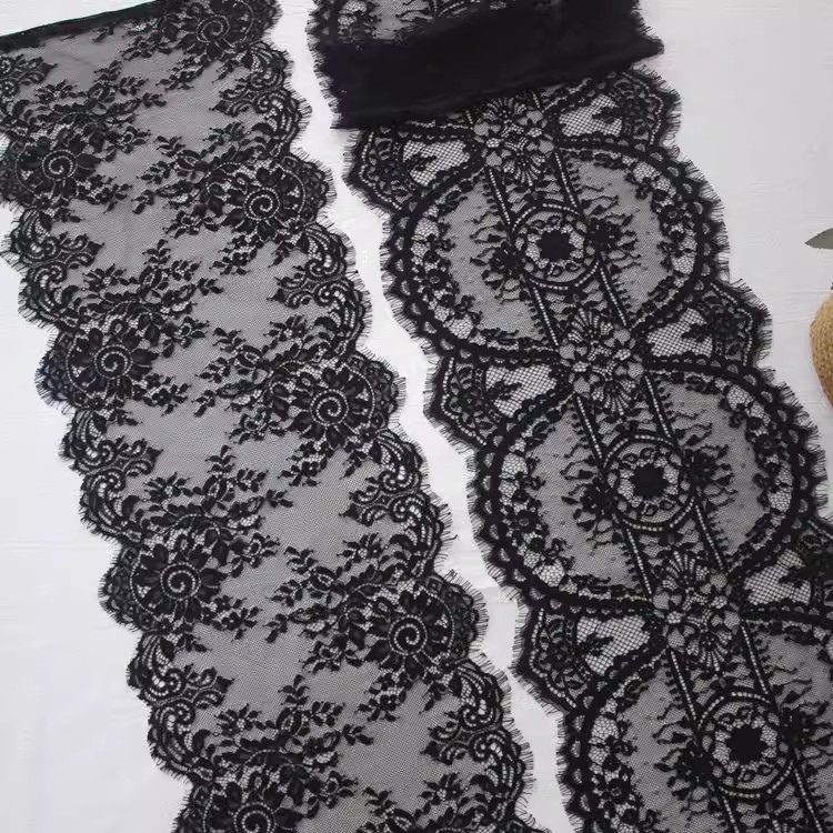 Black Lace Trim Fabric Width 27-31 cm LT0432