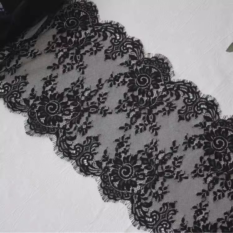 Black Lace Trim Fabric Width 27-31 cm LT0432