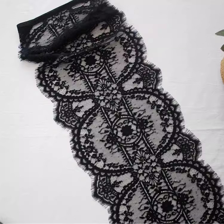 Black Lace Trim Fabric Width 27-31 cm LT0432