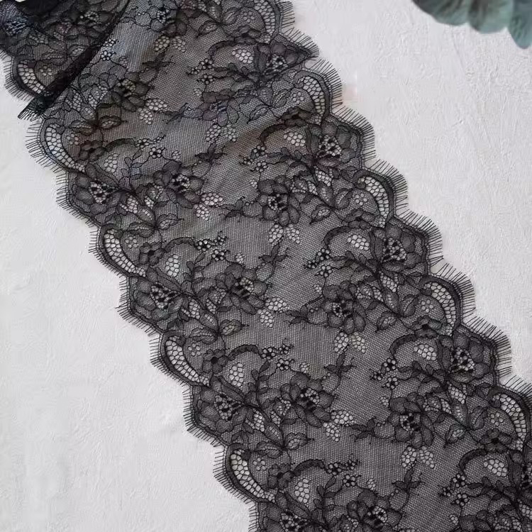 Black Lace Veil Fabric Width 22-26 cm LT0431