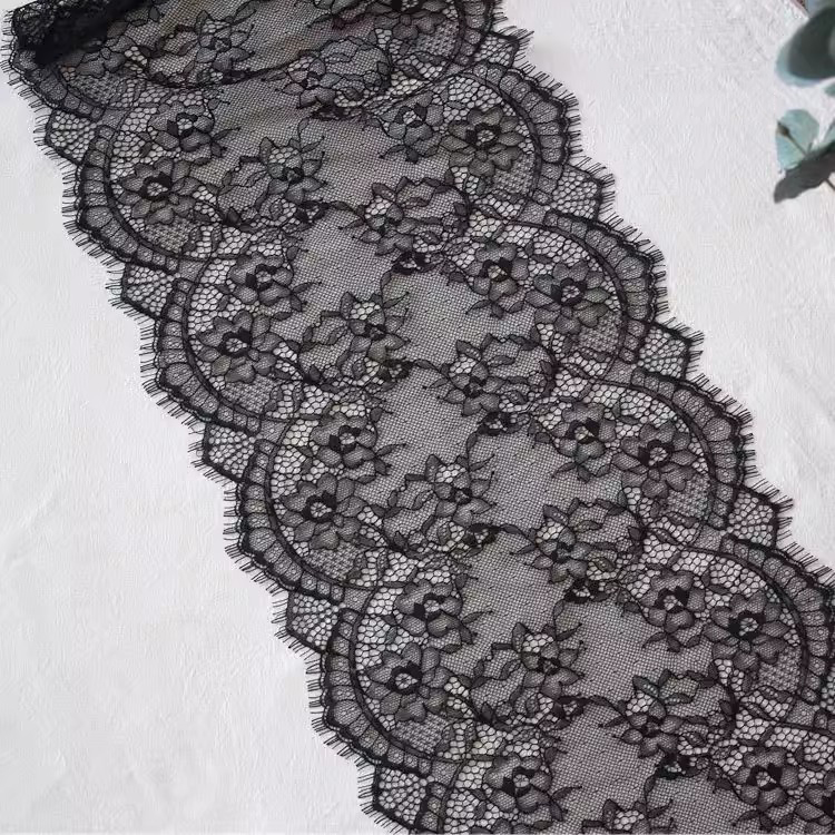 Black Lace Veil Fabric Width 22-26 cm LT0431