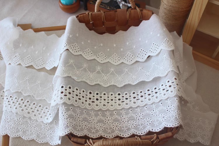 Blouse Cuff Lace Eyelet Fabric Width 6-9 cm EF0083-Lace Fabric Shop