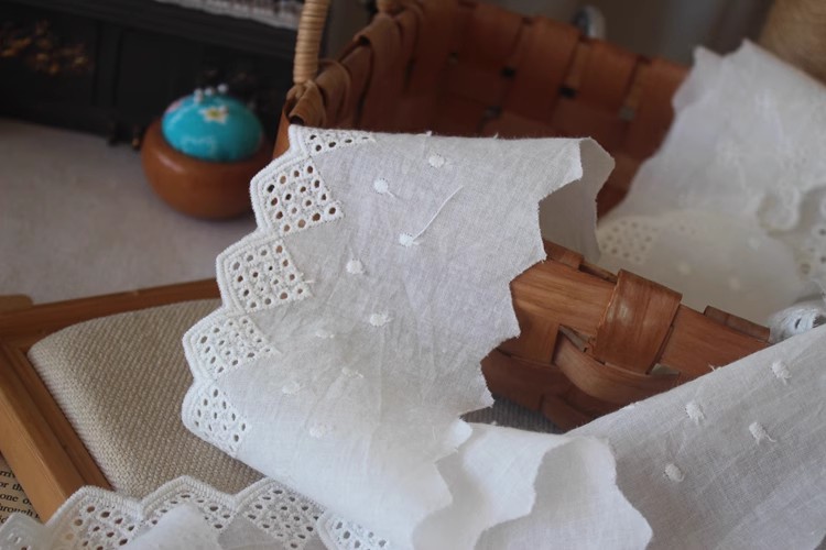 Blouse Cuff Lace Eyelet Fabric Width 6-9 cm EF0083-Lace Fabric Shop