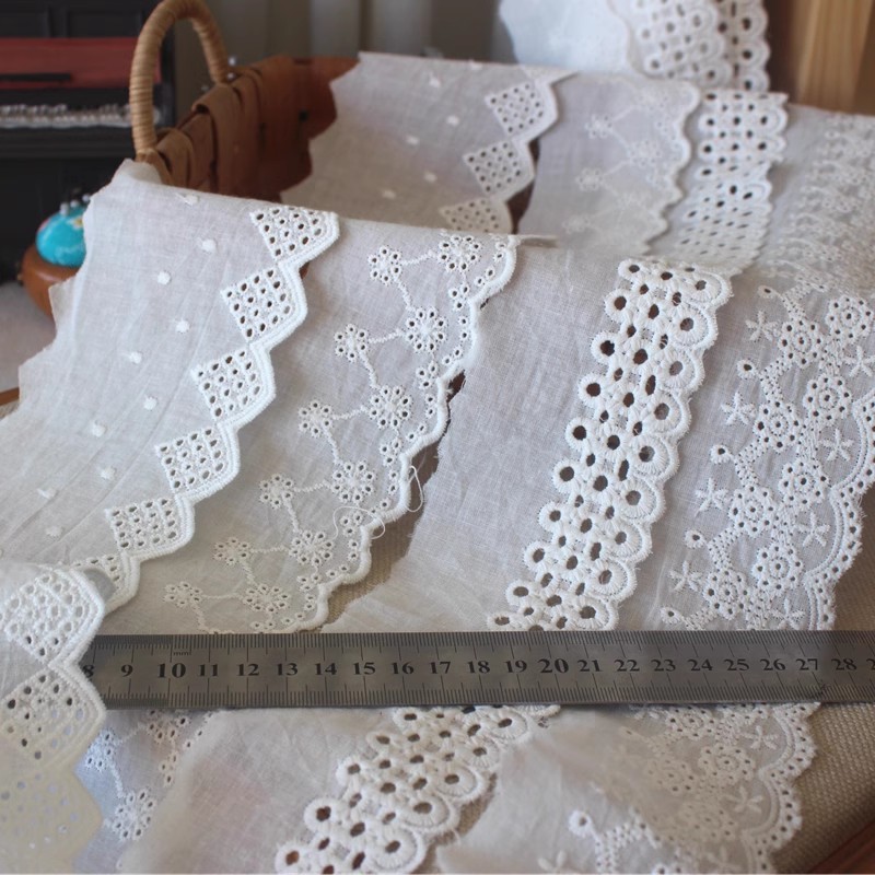 Blouse Cuff Lace Eyelet Fabric Width 6-9 cm EF0083-Lace Fabric Shop