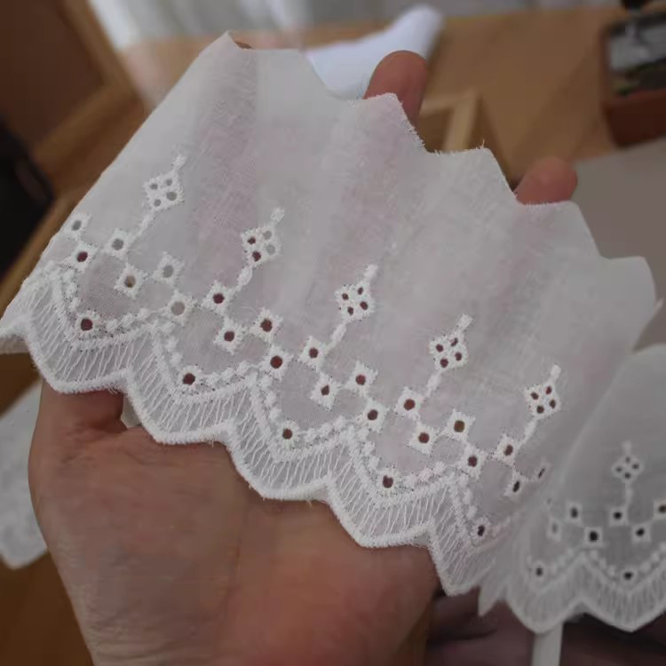 Child Clothes Hem Eyelet Fabric Width 9 cm EF0037-Lace Fabric Shop