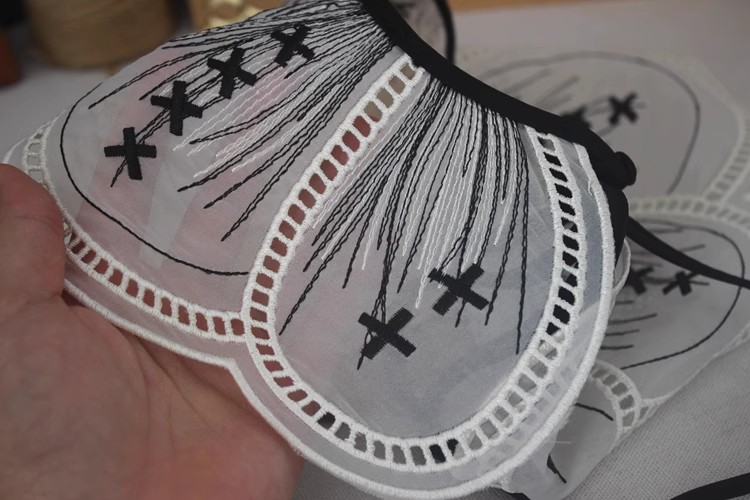 Child Embroidery Organza Lace Collar LC0011-Lace Fabric Shop