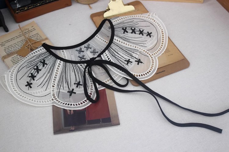 Child Embroidery Organza Lace Collar LC0011-Lace Fabric Shop