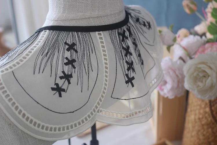 Child Embroidery Organza Lace Collar LC0011-Lace Fabric Shop