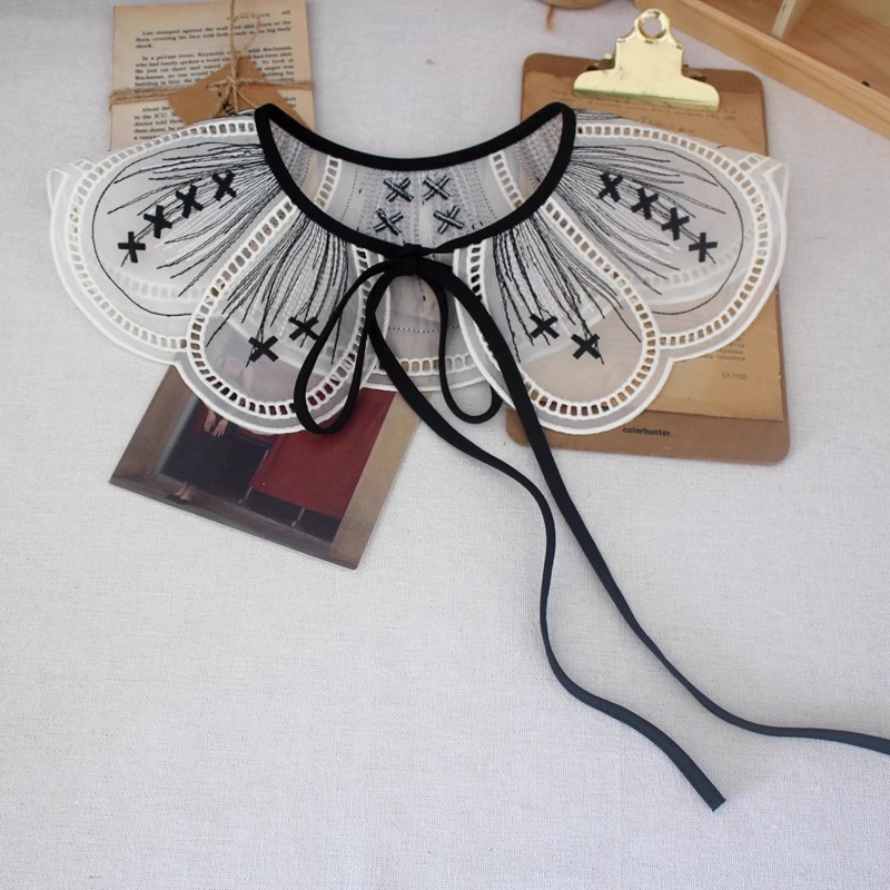 Child Embroidery Organza Lace Collar LC0011-Lace Fabric Shop