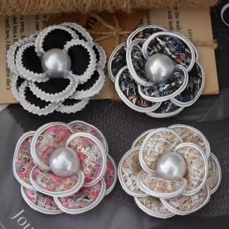 Colorful 3D Camellia Hat Bag Dress Brooch BTA0019-Lace Fabric Shop