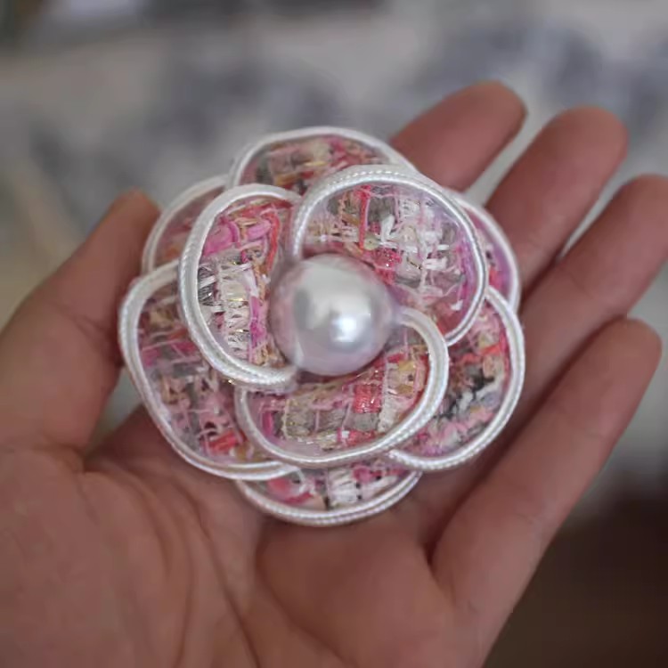 Colorful 3D Camellia Hat Bag Dress Brooch BTA0019-Lace Fabric Shop