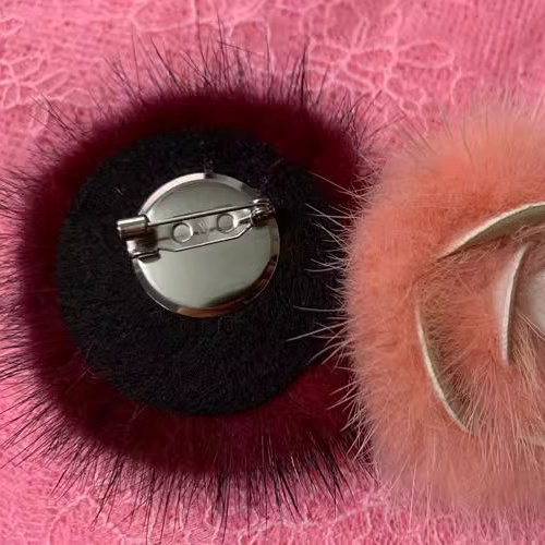Colorful Fur Floral Brooch Decoration BA0107