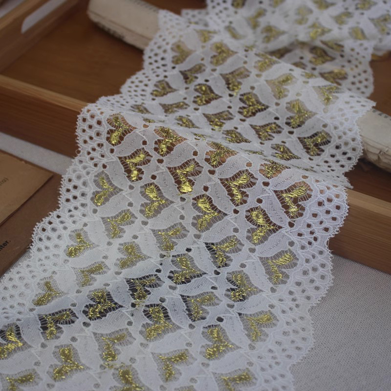 Colorful Love Lace Trim Stretch Fabric 15 cm LT0422