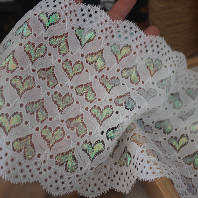 Colorful Love Lace Trim Stretch Fabric 15 cm LT0422