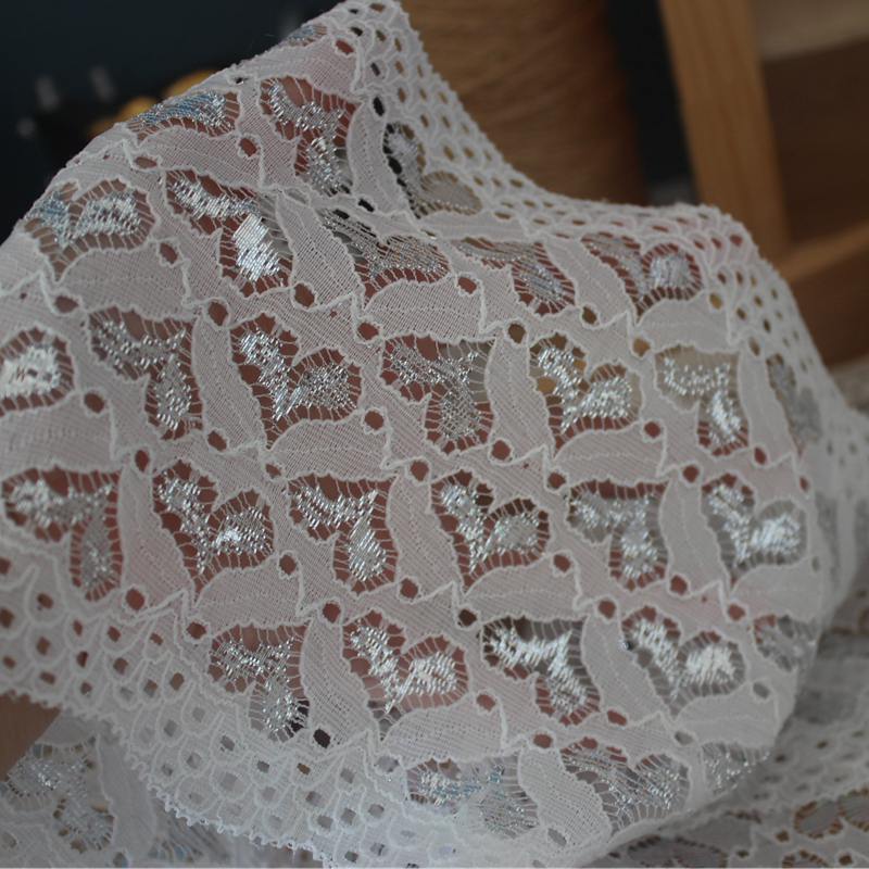 Colorful Love Lace Trim Stretch Fabric 15 cm LT0422