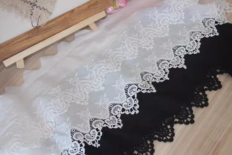 Cotton Embroidery Lace Width 25 cm EF0086-Lace Fabric Shop