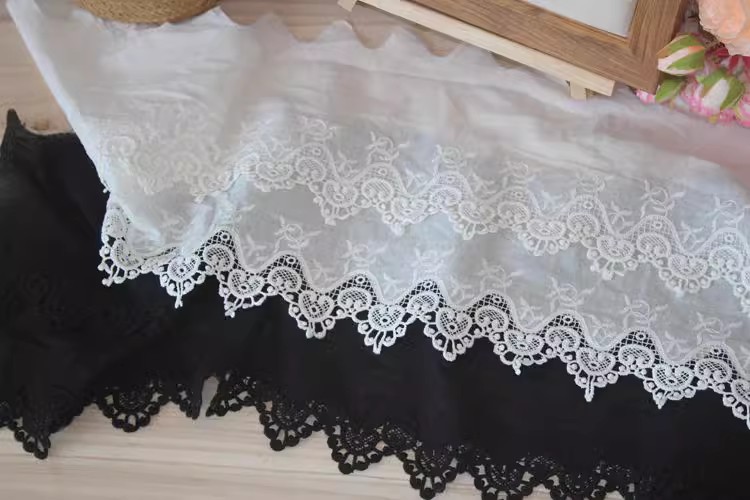 Cotton Embroidery Lace Width 25 cm EF0086-Lace Fabric Shop