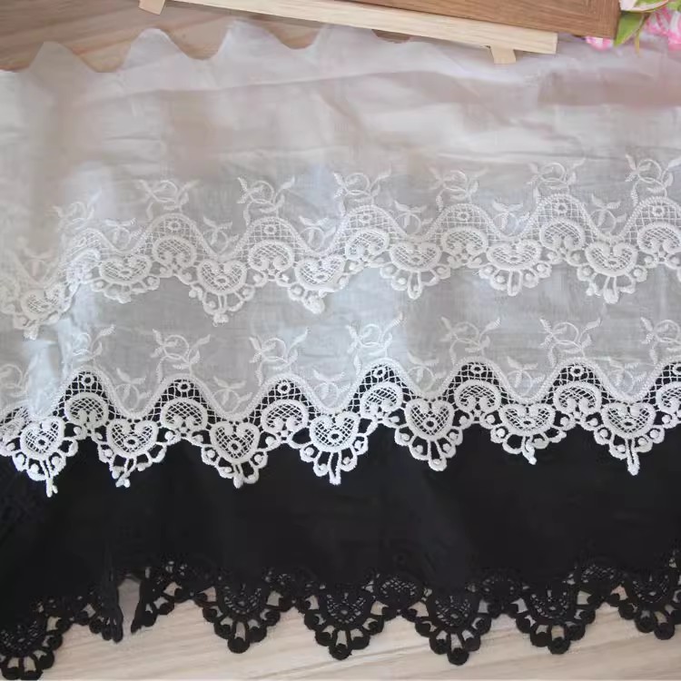 Cotton Embroidery Lace Width 25 cm EF0086-Lace Fabric Shop