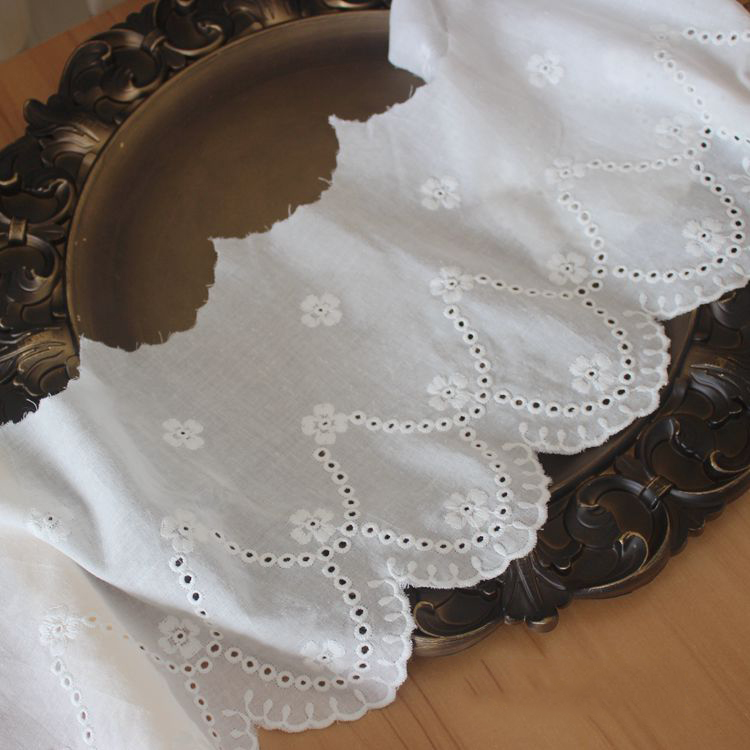 Cotton Eyelet Fabric Trim Width 14-16 cm EF0094-Lace Fabric Shop