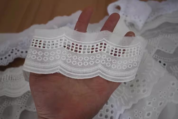 Cotton Eyelet Lace Trim Fabric Width 6-10 cm EF0098-Lace Fabric Shop