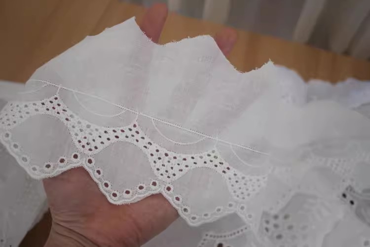 Cotton Eyelet Lace Trim Fabric Width 6-10 cm EF0098-Lace Fabric Shop