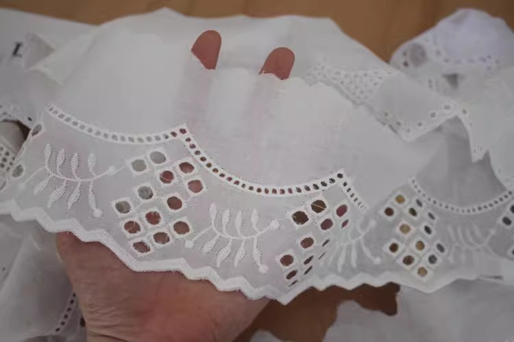 Cotton Eyelet Lace Trim Fabric Width 6-10 cm EF0098-Lace Fabric Shop