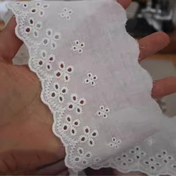 Cotton Eyelet Lace Trims Width 8-10 cm EF0101-Lace Fabric Shop