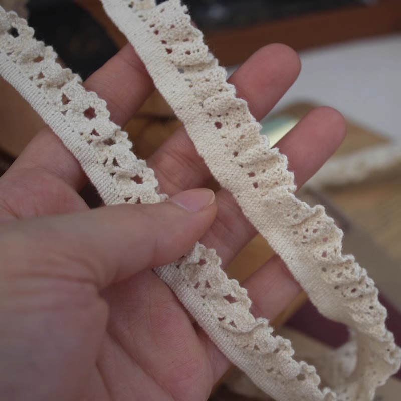 Elastic Cotton Lace Neckline Fabric Width 1-2 cm EF0045-Lace Fabric Shop