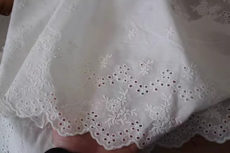 Cotton Stitching Eyelet Fabric Width 14-26 cm EF0040-Lace Fabric Shop