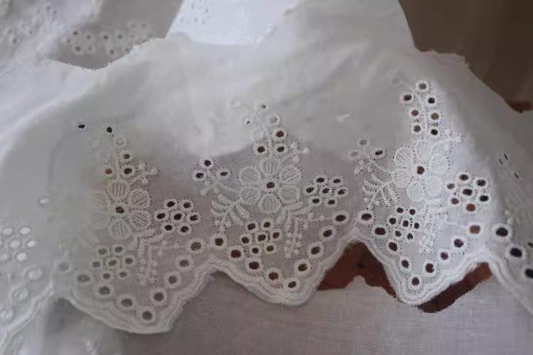 Cotton Stitching Eyelet Fabric Width 14-26 cm EF0040-Lace Fabric Shop