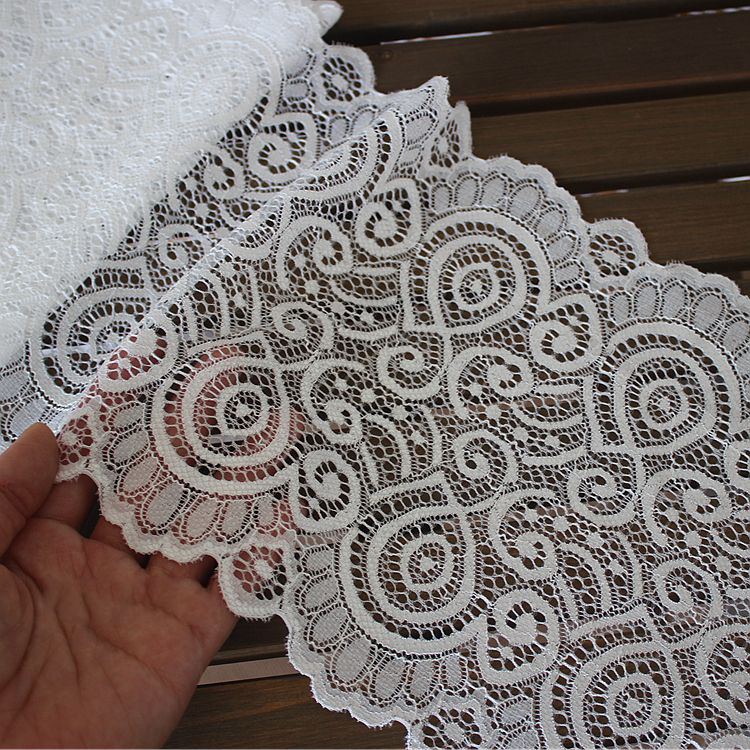 DIY Cloth Elastic Lace Fabric Width 18-22 cm LT0397